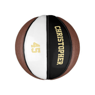 Custom Monogrammed Team Player Club Name Number Mini Basketball