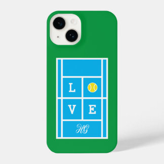 Custom monogrammed tennis court iPhone 14 Case