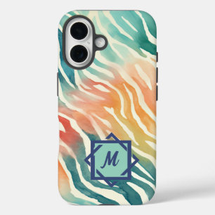 Custom Monogrammed Watercolor iPhone 16 Case