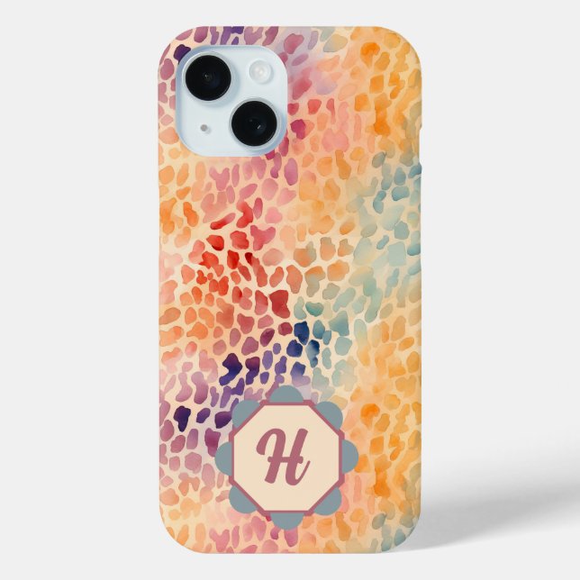 Custom Monogrammed Watercolor  Case-Mate iPhone Case (Back)