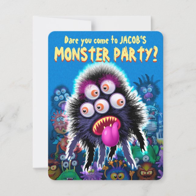 Custom Monster Halloween Party invite - Bogwump! (Front)