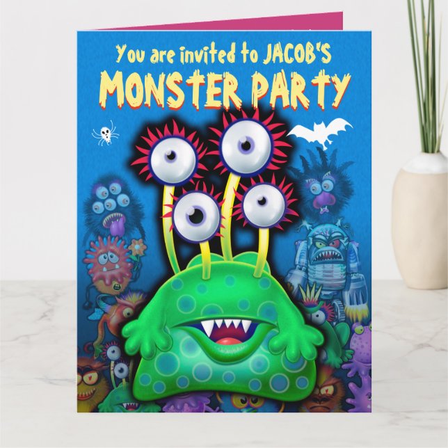 Custom Monster Halloween Party invite - Bogwump! (Front)