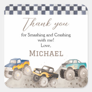 Custom Monster Truck Birthday Stickers