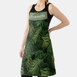 Custom Monstera Leaf Tropical Pattern Apron