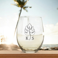 Custom Monstera Monogram Wedding Logo