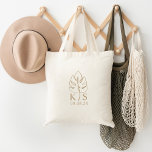 Custom Monstera Monogram Wedding Logo Tote Bag<br><div class="desc">Custom Monstera Monogram Wedding Logo Tote Bag,  Save The Date</div>
