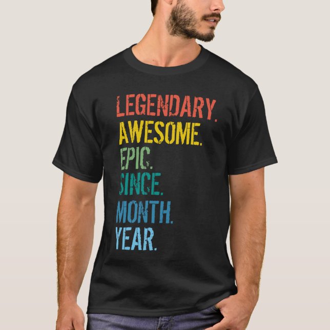 Custom Month & Year Birthday T-Shirt (Front)