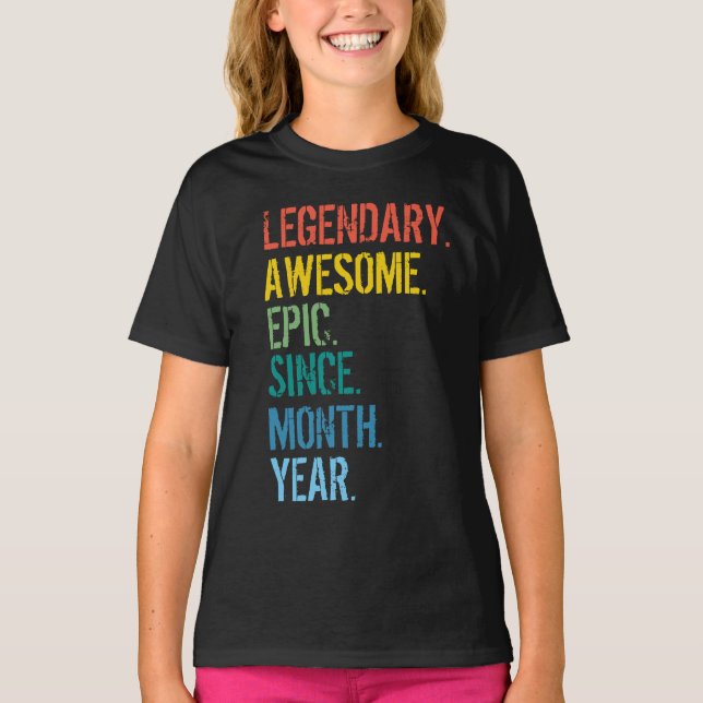 Custom Month & Year Birthday T-Shirt (Front)