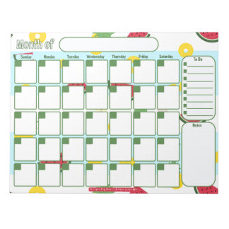 Custom Monthly Planner | Pineapple Watermelon Notepad