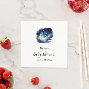 Custom Moon and Stars Baby Shower Napkins