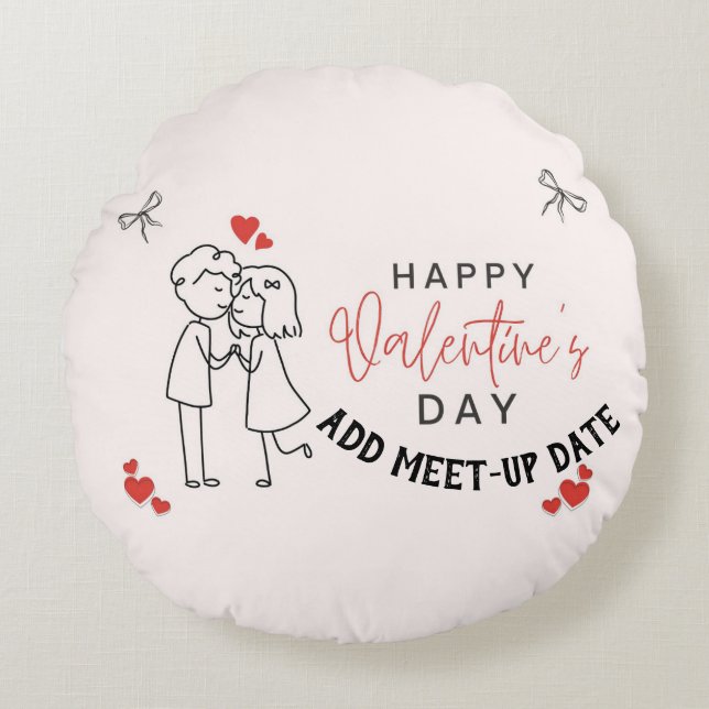 Custom MoonRest Round Pillow for Valentine's Day (Front)