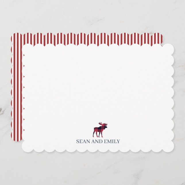Custom Moose Mountain Christmas Stationary Thank You Card (Front/Back)