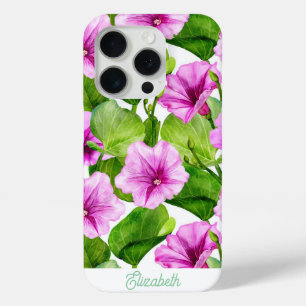 Custom Morning Glory Floral iPhone 15 Pro Case