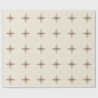 Custom Moroccan Geometric Embroidery Pattern Art Wrapping Paper