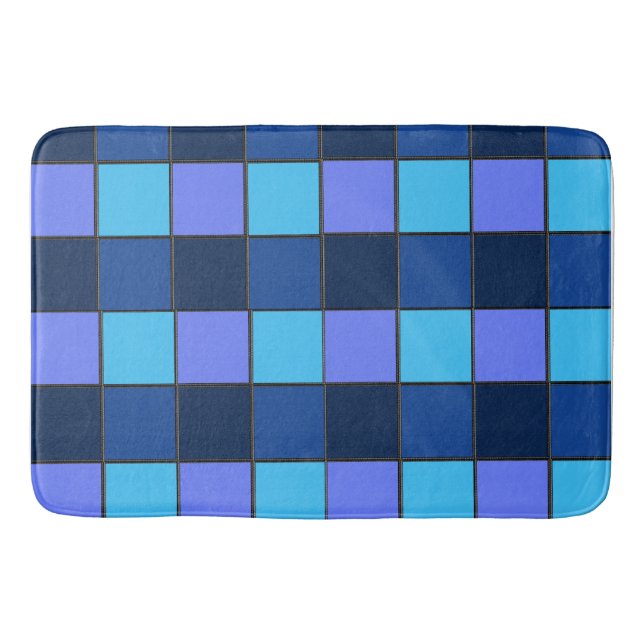 Custom  Mosaic Tile & Pixel Grid Pattern Bath Mat (Front)