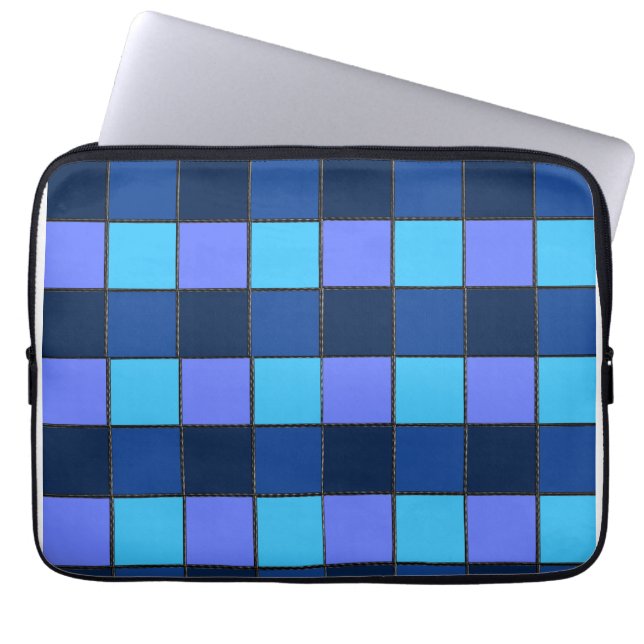 Custom  Mosaic Tile & Pixel Grid Pattern Laptop Sleeve (Front)