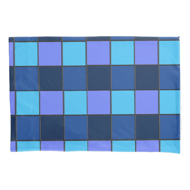 Custom  Mosaic Tile & Pixel Grid Pattern Pillowcase (Front)