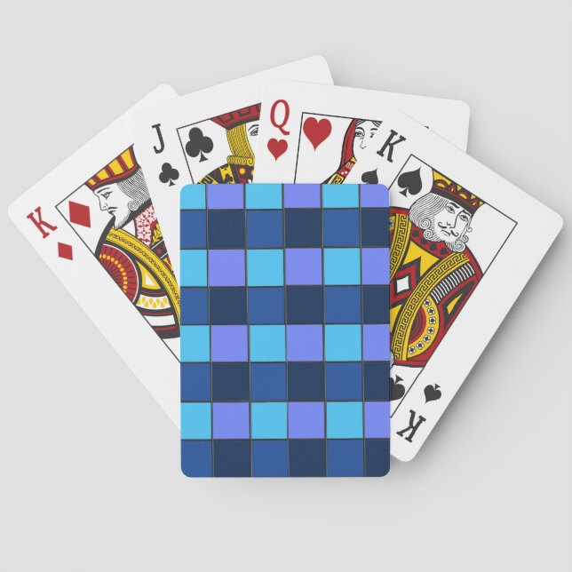 Custom  Mosaic Tile & Pixel Grid Pattern Playing Cards (Back)