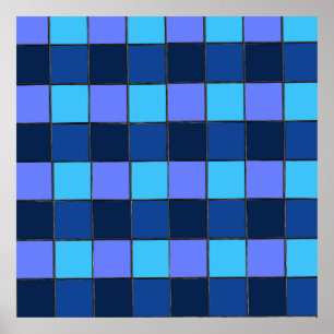 Custom  Mosaic Tile & Pixel Grid Pattern Poster