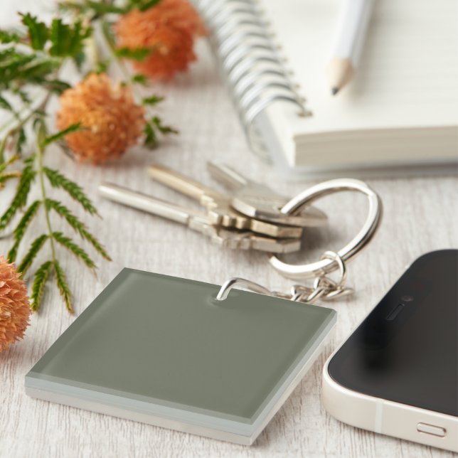 Custom Moss Green Acrylic Keychain (Front Right)