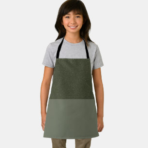 Custom Moss Green Apron – Textured Top Half Design