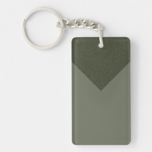 Custom Moss Green Chevron Keychain – Customisable