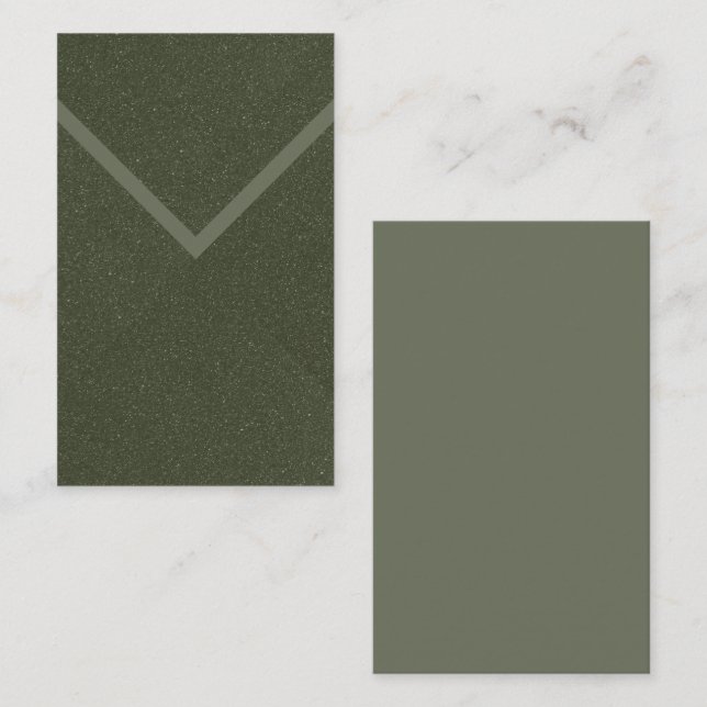 Custom Moss Green Chevron Texture Business Card (Front/Back)