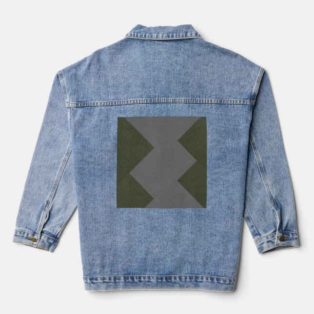Custom Moss Green Denim Jacket (Back)