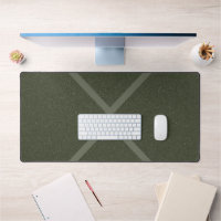 Custom Moss Green Desk Mat with X Accent