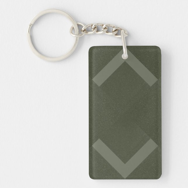 Custom Moss Green Double Chevron Acrylic Keychain (Front)