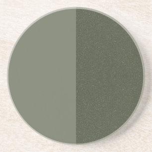 Custom Moss Green Half & Half Sandstone Coaster