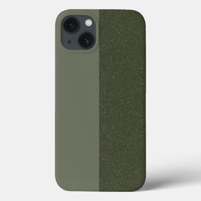 Custom Moss Green iPhone 13 Case – Vertical Split (Back)