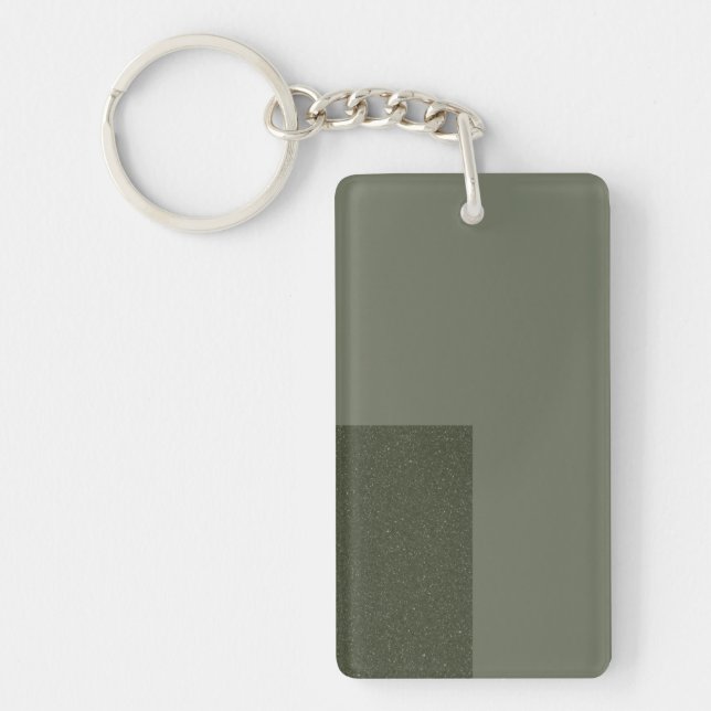 Custom Moss Green Minimal Block Acrylic Keychain (Front)