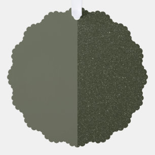 Custom Moss Green Ornament Tag – Matte & Glitter