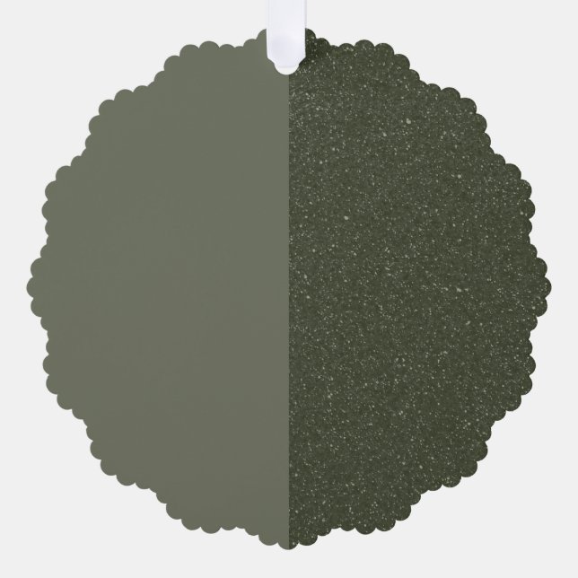 Custom Moss Green Ornament Tag – Matte & Glitter (Front)
