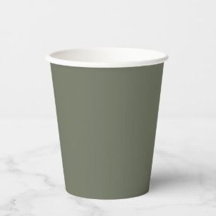 Custom Moss Green Paper Cups - Bulk Drinkware