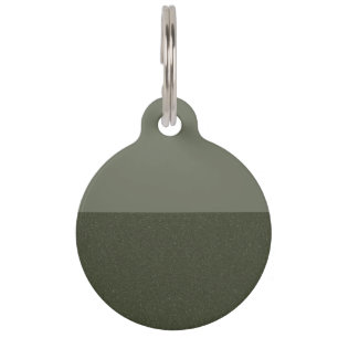 Custom Moss Green Round Pet Tag Tag –Split Texture
