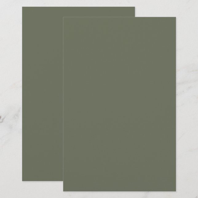 Custom Moss Green Stationery (Front/Back)