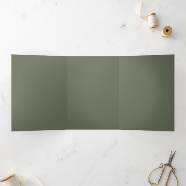 Custom Moss Green Trifold Invitation (Inside)