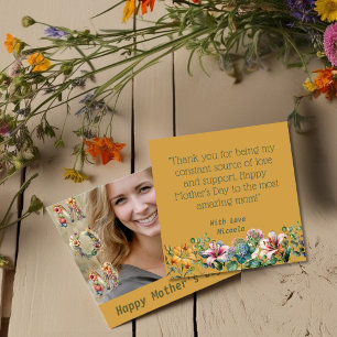 Custom Mostaza Mother’s Day with Photo & Message Holiday Card