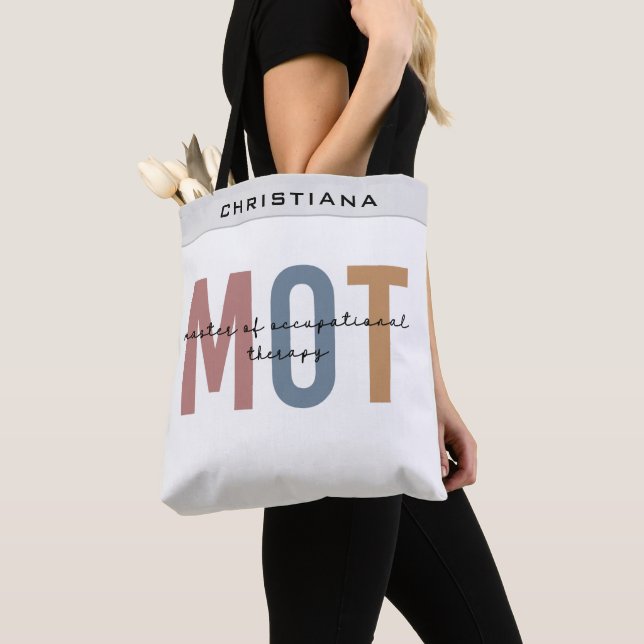 Custom MOT Master Of Occupational Therapy Tote Bag (Close Up)