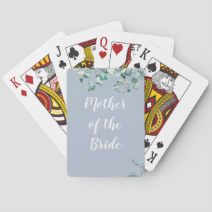 Custom Mother of Bride Groom Dusty Blue Eucalytpus Playing Cards