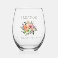 Custom MOTHER OF GROOM Watercolor Orange Floral
