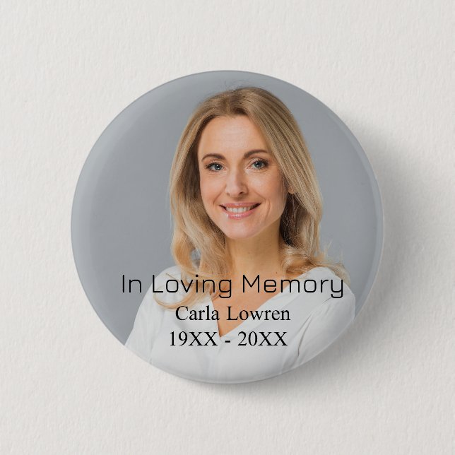 Custom mother Photo Personalised Memorial 6 Cm Round Badge (Front)