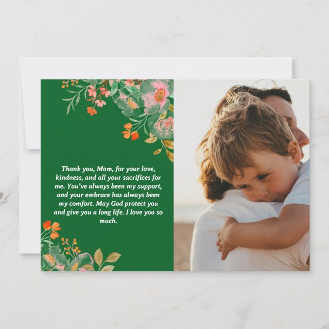 Custom Mother’s Day Gift and Loving Message  Holiday Card (Front)