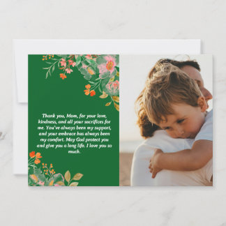 Custom Mother’s Day Gift and Loving Message Holiday Card