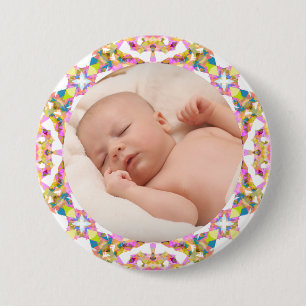 Custom Mother’s Day Summer Pink Green Gift Photo 7.5 Cm Round Badge