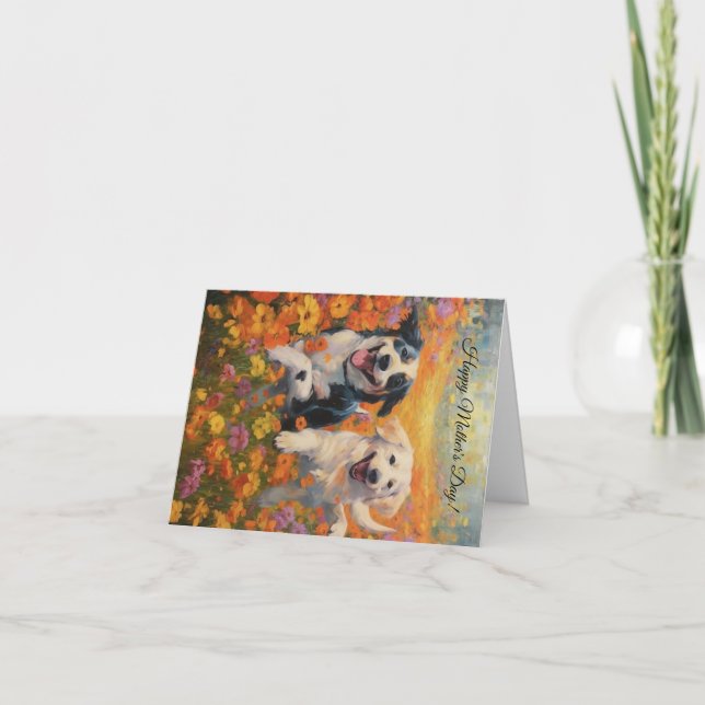 Custom mothers day dog and floral card (Front)