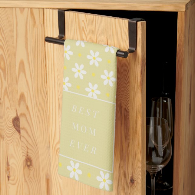 Custom Mother's Day Gift Personalized Daisy Tea Towel (Thirds Fold)