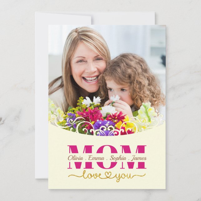 Custom Mother's Day I Photo & Personal Message Card (Front)